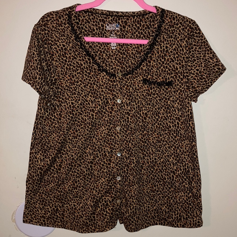 Croft & Barrow Intimates Button Down Top